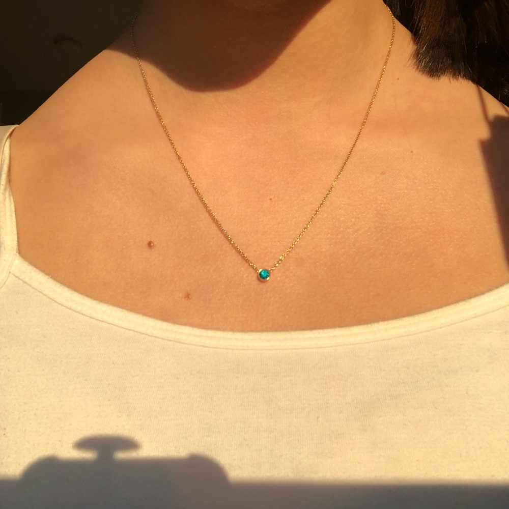 blue green stone necklace